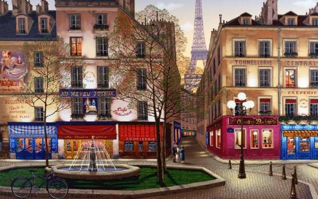 In Paris in der Abenddämmerung Puzzlespiel online