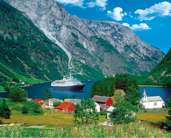 Noorwegen fjorden. legpuzzel online