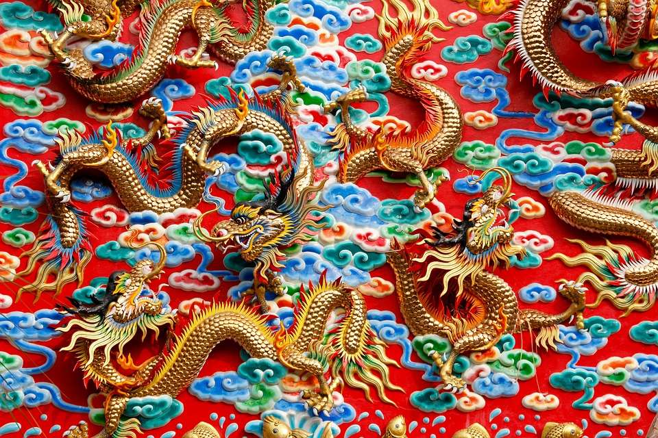 Dragões chineses. puzzle online