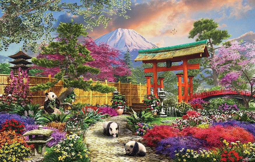 Panda nel giardino cinese puzzle online