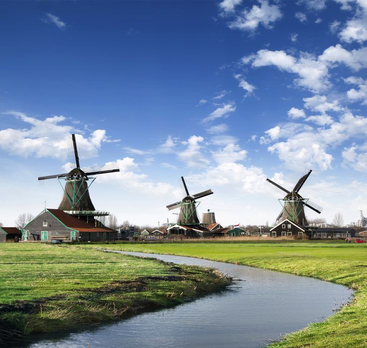 Мельница три брата. Голландия. Польдерная мельница в Нидерландах. Regen Villages (Нидерланды). Рязанская Голландия.