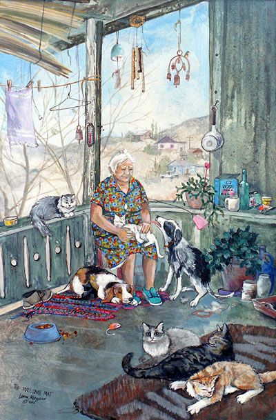 abuela y sus gatitos rompecabezas en línea