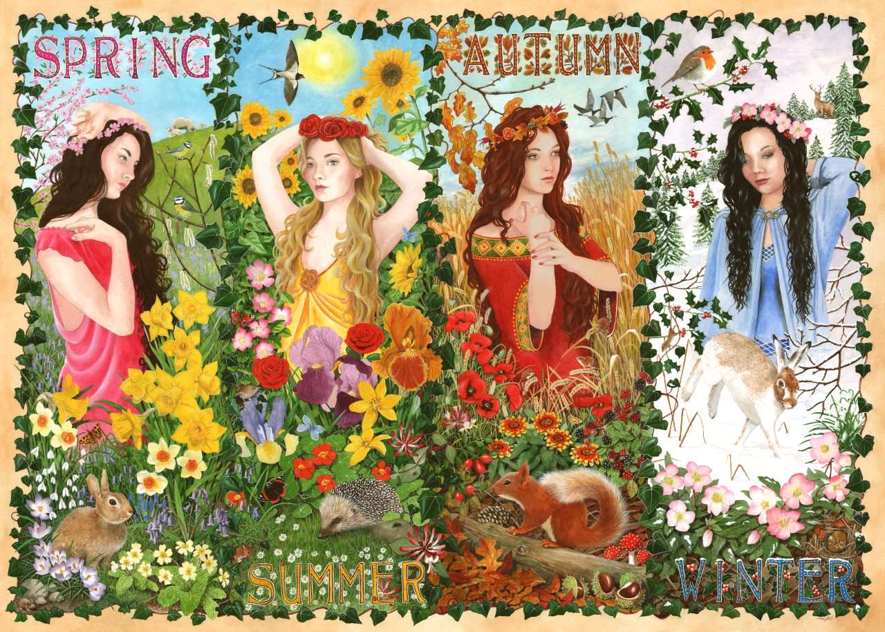 Frühling, Sommer, Herbst, Wint Puzzlespiel online