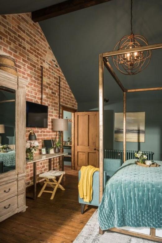 A bedroom with bricks jigsaw puzzle online