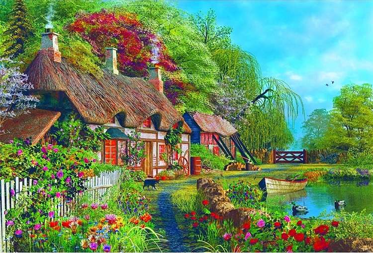 O casă colorată. puzzle online