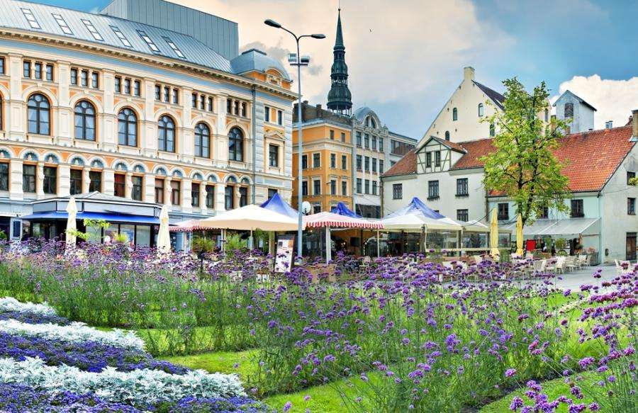 Het stedelijke landschap van Riga legpuzzel online