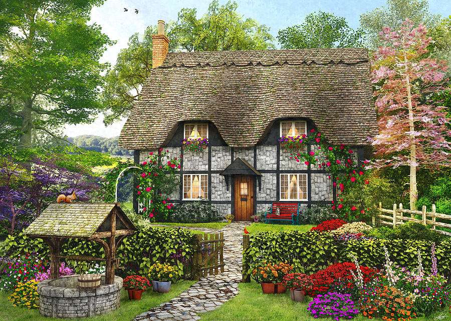 Huisje op het Engelse platteland legpuzzel online