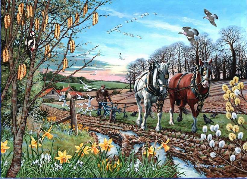 Spring plowing. online puzzle