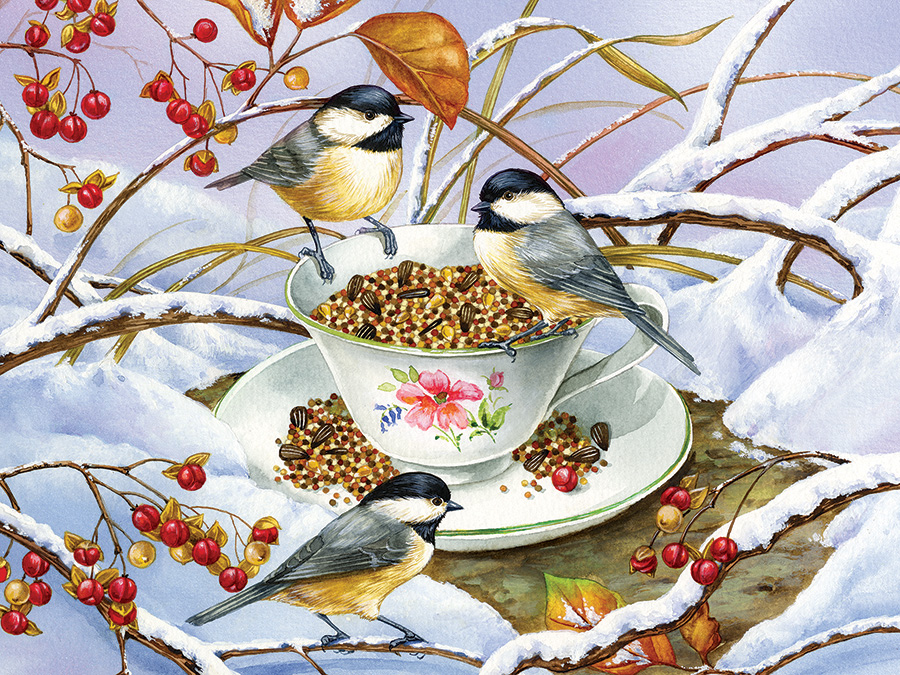 Um banquete de pássaros. puzzle online