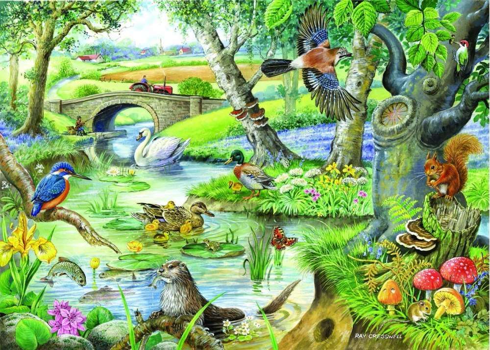 Landschap met dieren. online puzzel