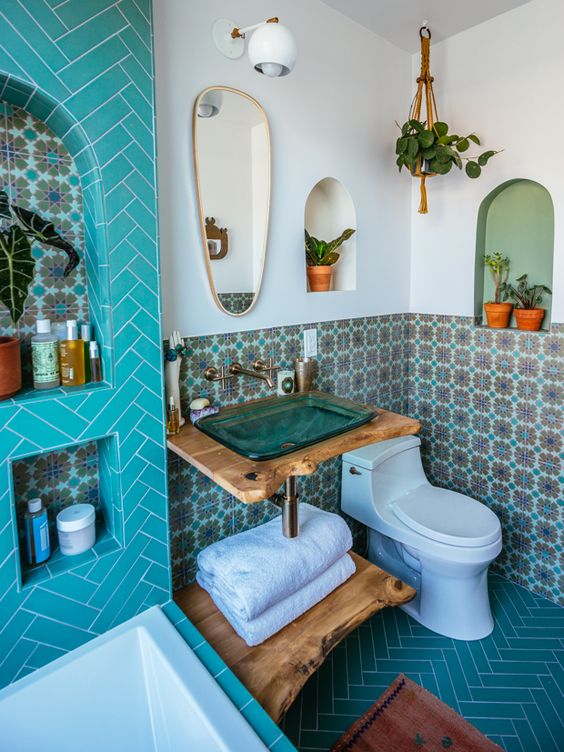 Salle de bain colorée puzzle en ligne