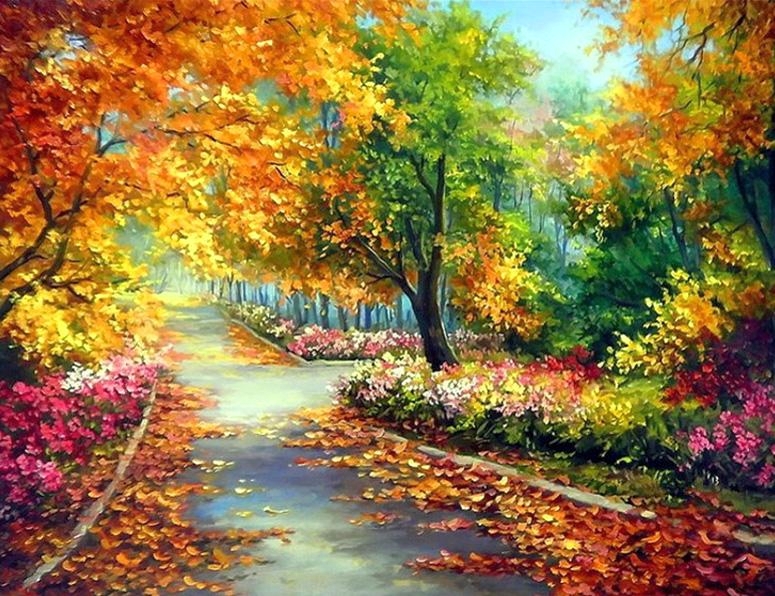 podzimní barvy - podzimní listí online puzzle
