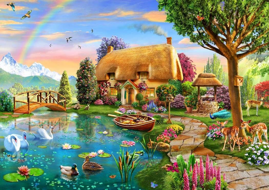 Cottage aus einem Märchen. Puzzlespiel online