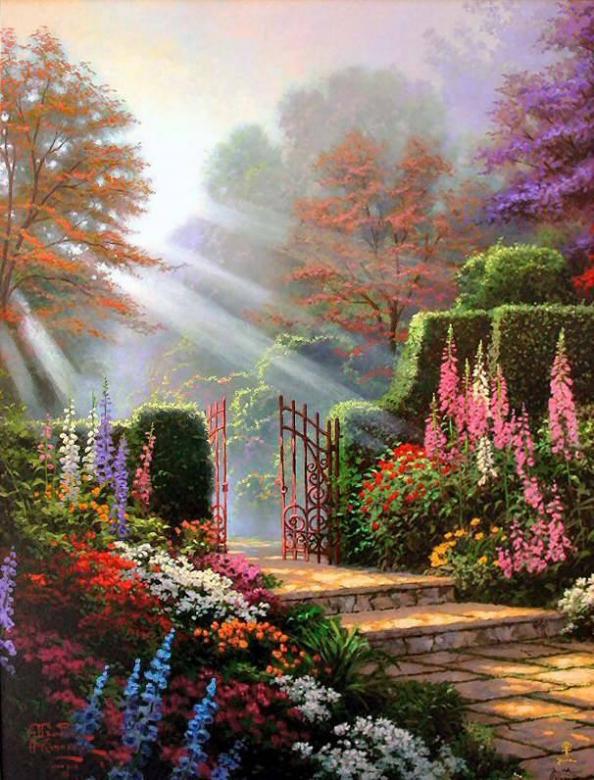 Morning in the garden. jigsaw puzzle online