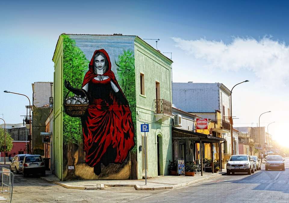 Een muurschildering in het blok van Warschau legpuzzel online