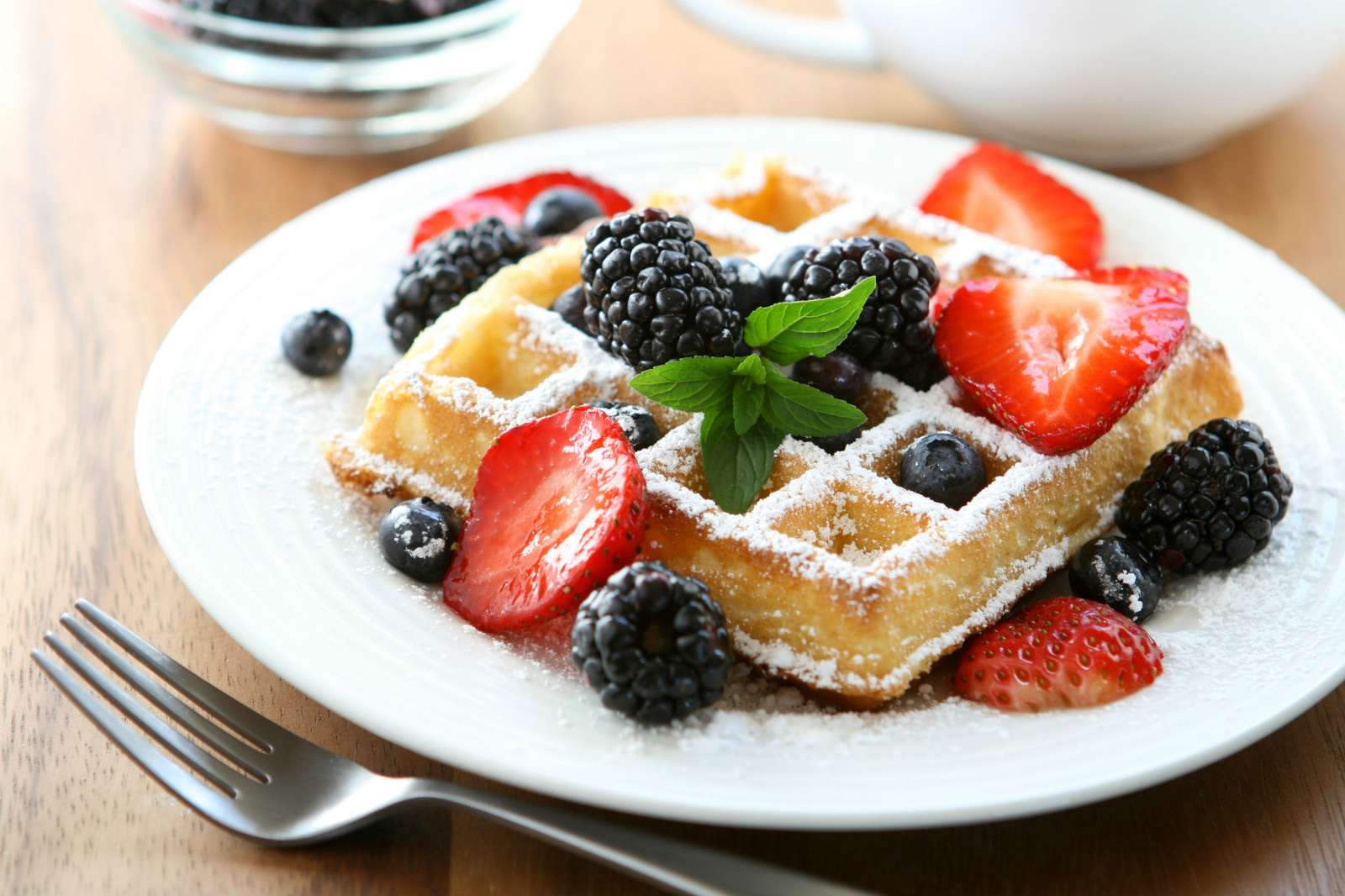 Waffles with fruit jigsaw puzzle online