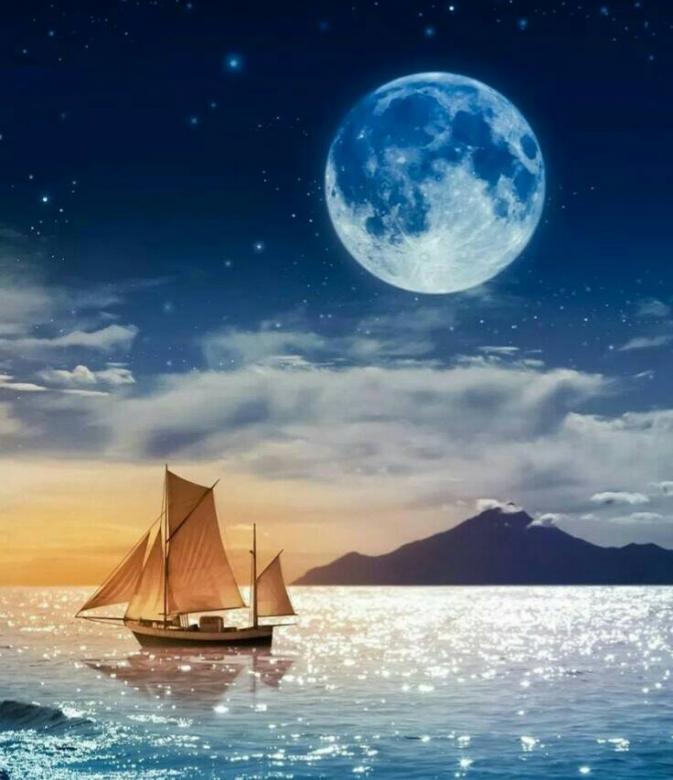 Yacht in the moonlight online puzzle