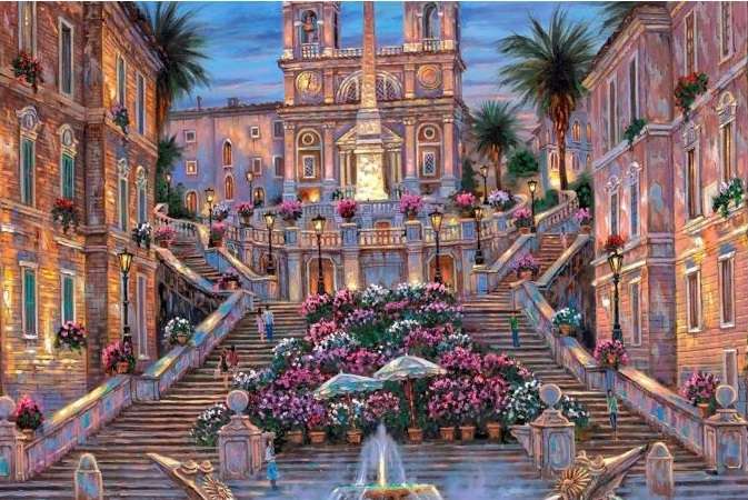 Spanische Treppe in Rom. Puzzlespiel online