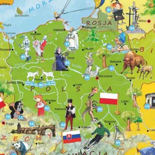 Karta över Polen. pussel på nätet