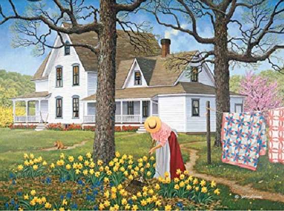 Daffodils in a rural homestead jigsaw puzzle online