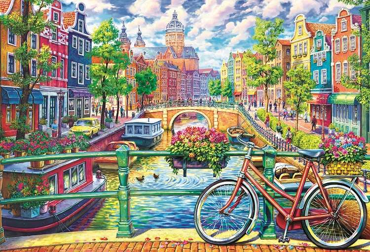 Kleurrijk Amsterdam. legpuzzel online
