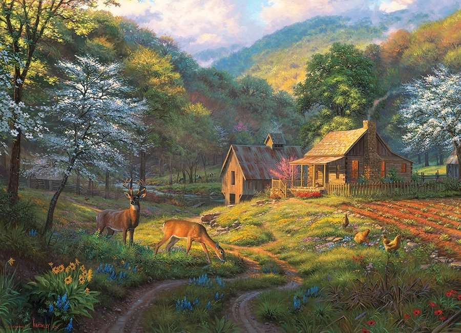 Forester's lodge in the mountains. jigsaw puzzle online