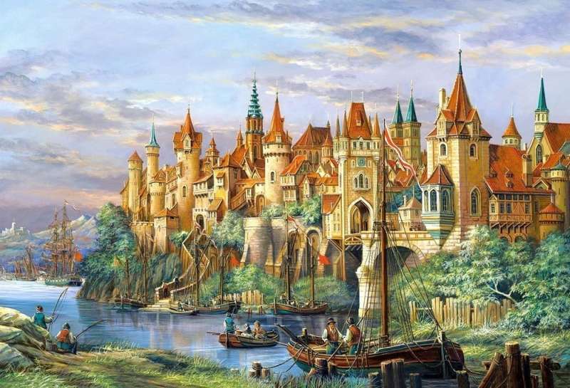 Middle Ages town online puzzle