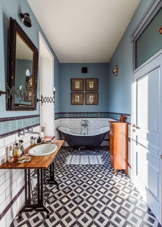 Une salle de bain bleue puzzle en ligne