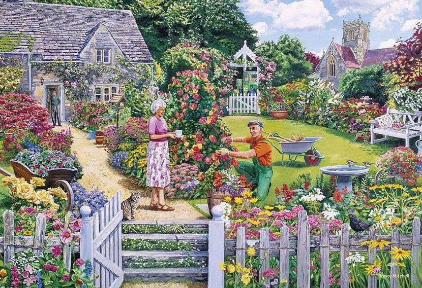 Egy gyönyörű kertben. online puzzle