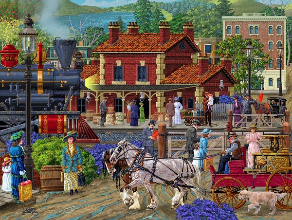 At the railway station. jigsaw puzzle online
