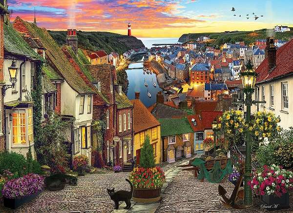 A town by the sea. jigsaw puzzle online