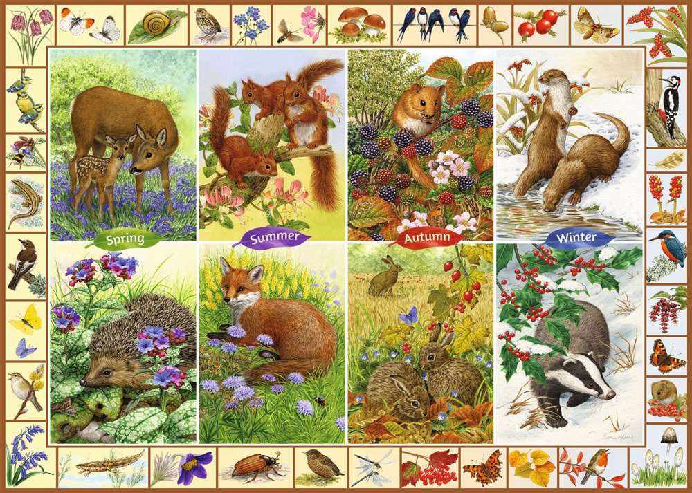 Animais para todas as estações do ano. quebra-cabeças online