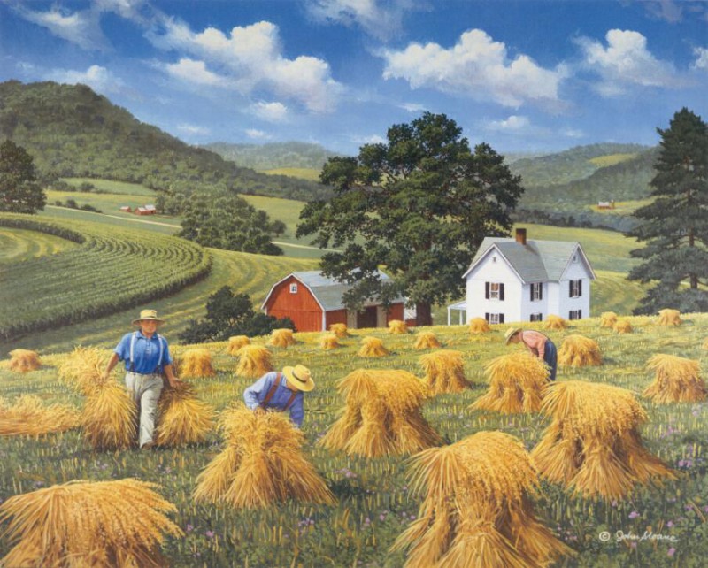 Village. V létě. Harvest. online puzzle