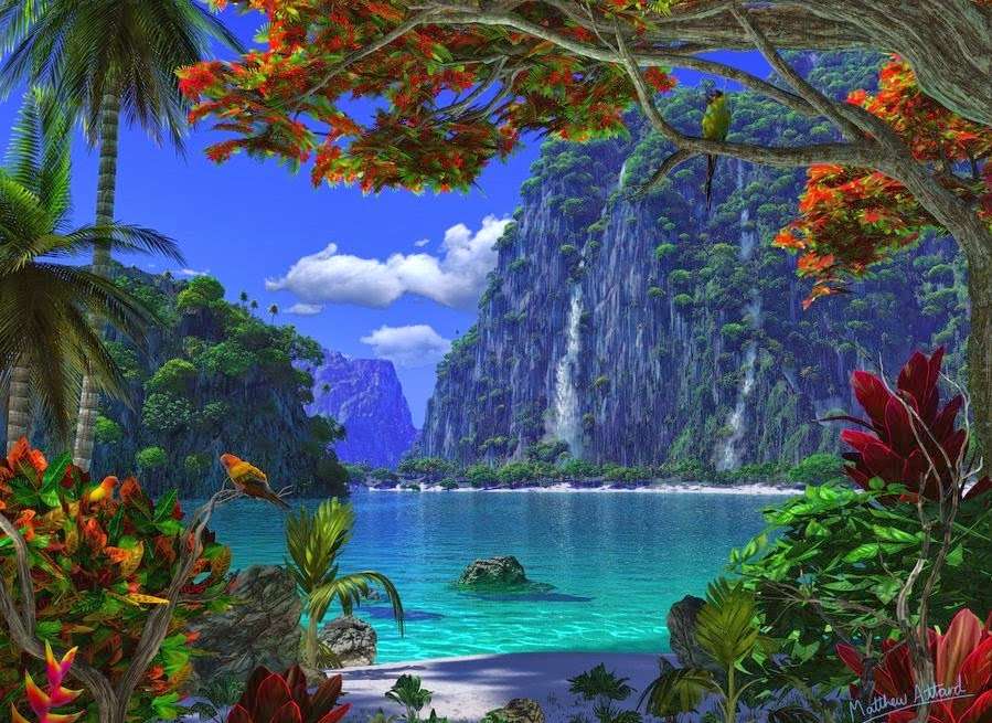 Paradise landschap. online puzzel