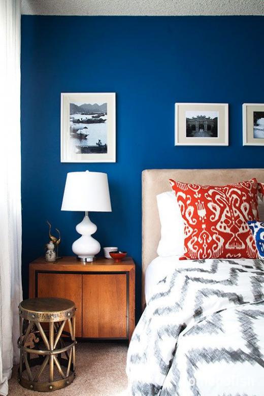 Un dormitorio azul rompecabezas en línea
