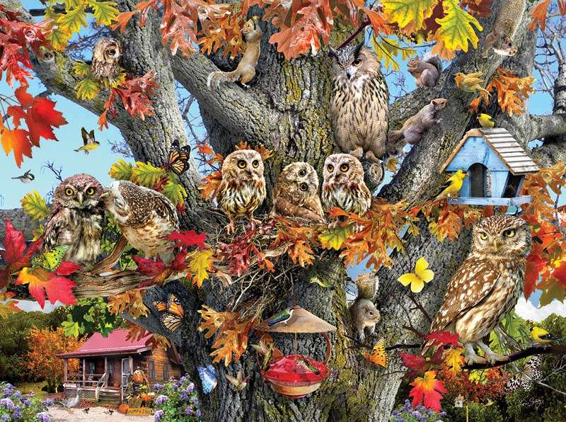 Owls and penguins. jigsaw puzzle online