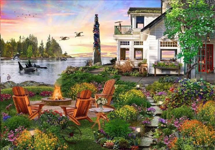 Above the oceanic bay. jigsaw puzzle online