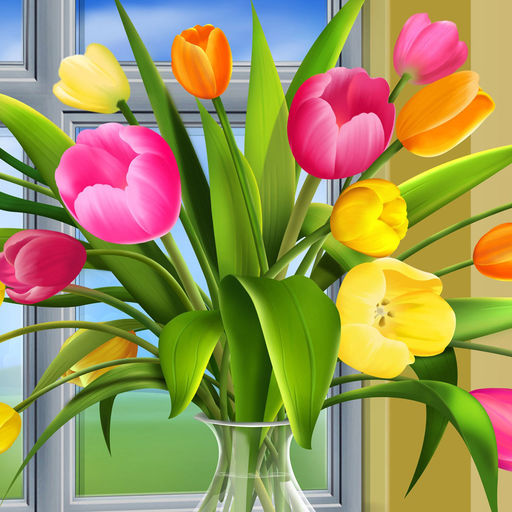 Ramo de tulipanes rompecabezas en línea