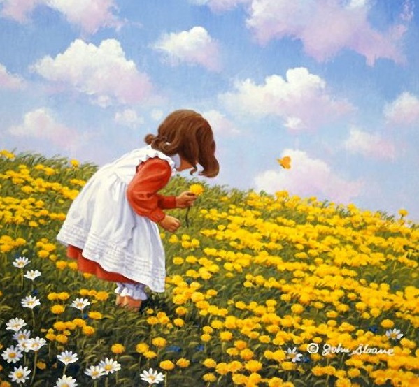 Little girl on the meadow. jigsaw puzzle online