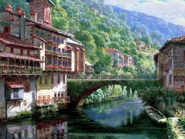 Houses by the river online puzzle