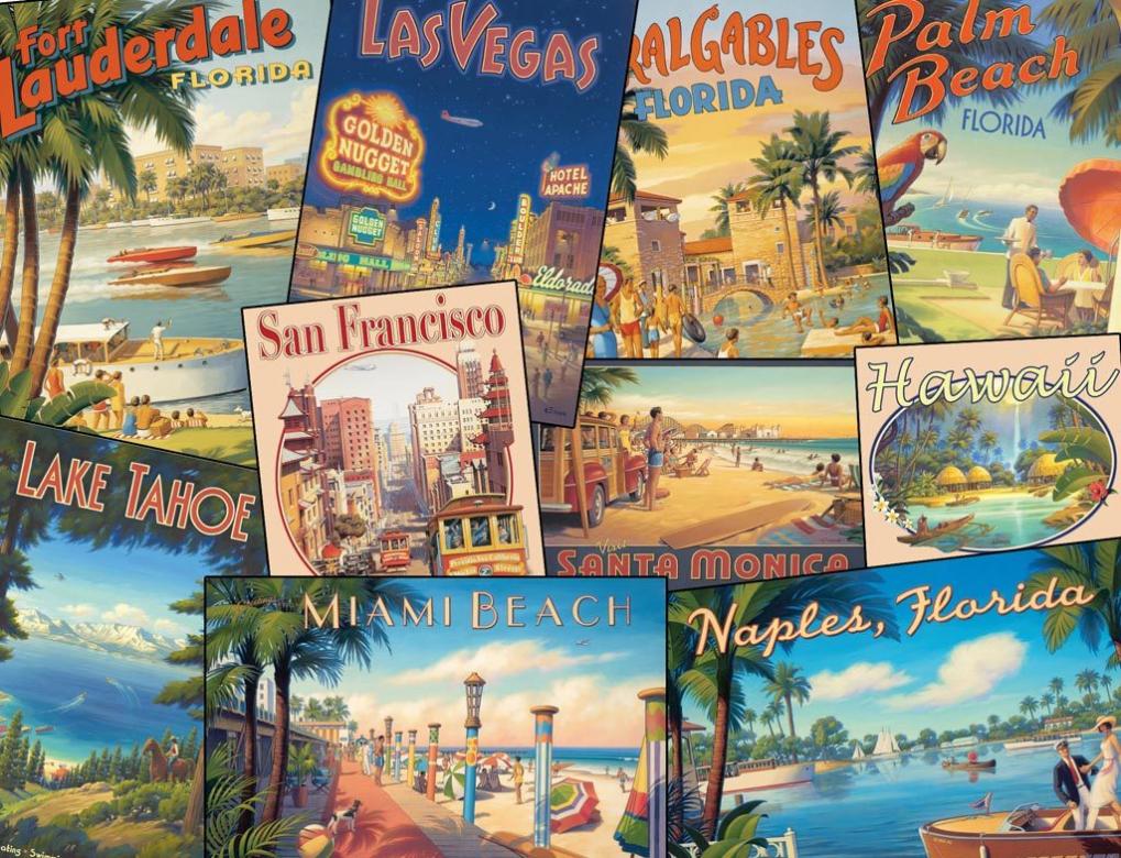 Cartes postales américaines. puzzle en ligne