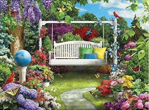 Swing in the garden. jigsaw puzzle online
