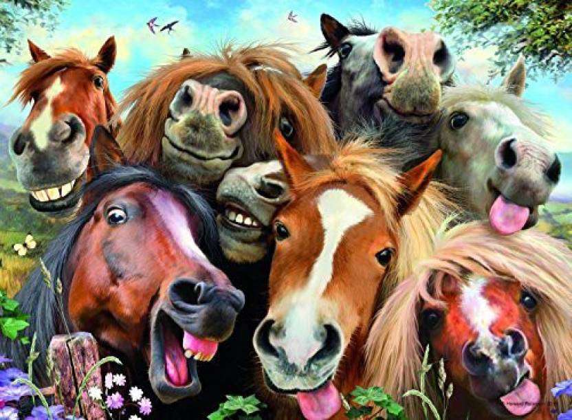 Selfie à cheval. puzzle en ligne