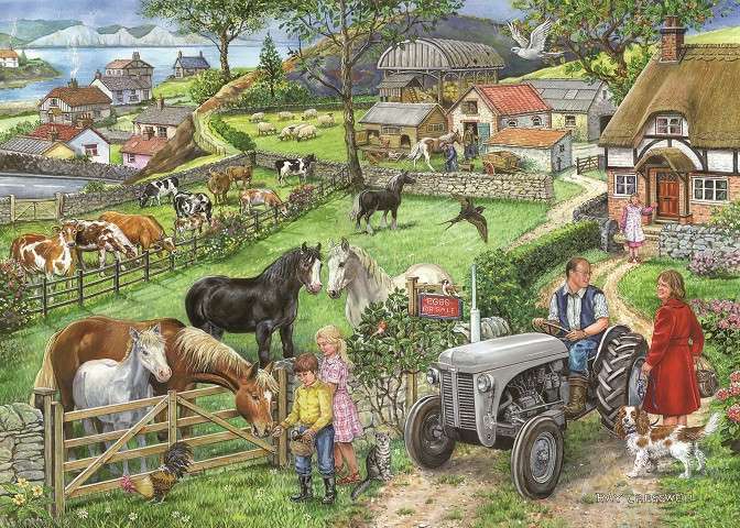 Agrarisch landschap van Dorset. puzzel