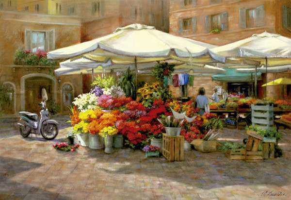 Al mercato dei fiori. puzzle online