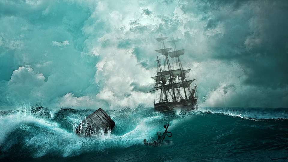 Буря в морето онлайн пъзел