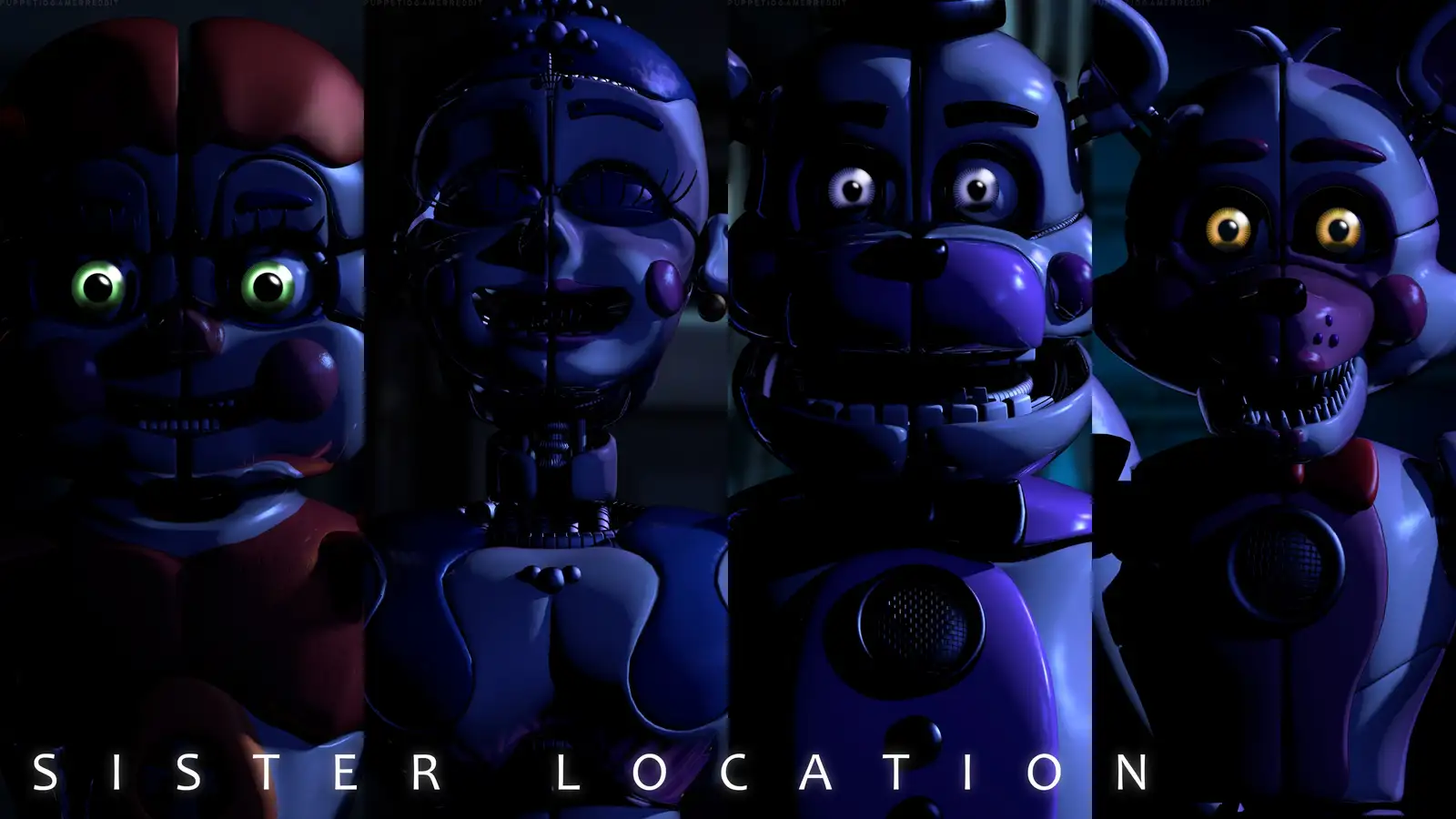 Solve Fnaf 5 - All animatronics jigsaw puzzle online with 45 pieces