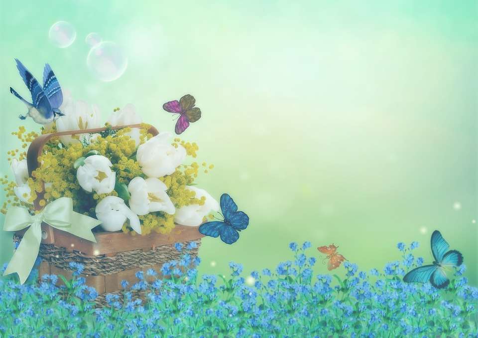 Pillangók és virágok kirakós online