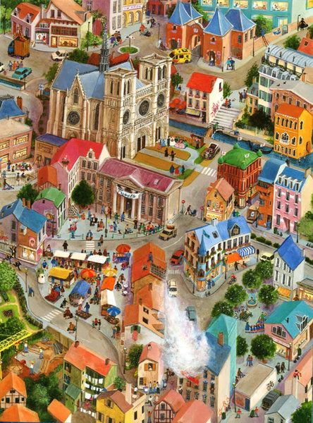 Illustration with the cathedral jigsaw puzzle online