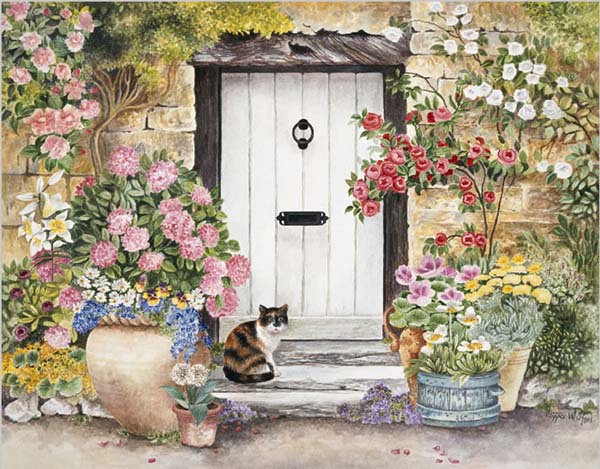White door to the house. jigsaw puzzle online